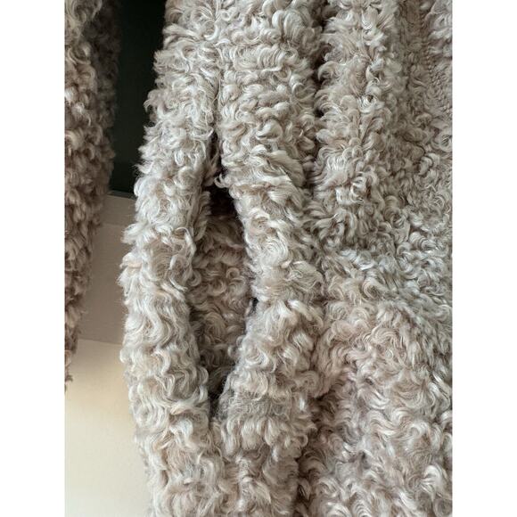 Lanston Sherling Trench Coat Sand Beige XS NWT Teddy Faux Shearling Long - Picture 5 of 9